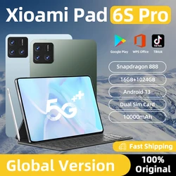 2024 oryginalny Pad 6S Pro wersja globalna HD 4K Android 13.0 Snapdragon 888 11 cal 16GB + 512GB 10000mAh Tablet 5G Dual SIM WIFI