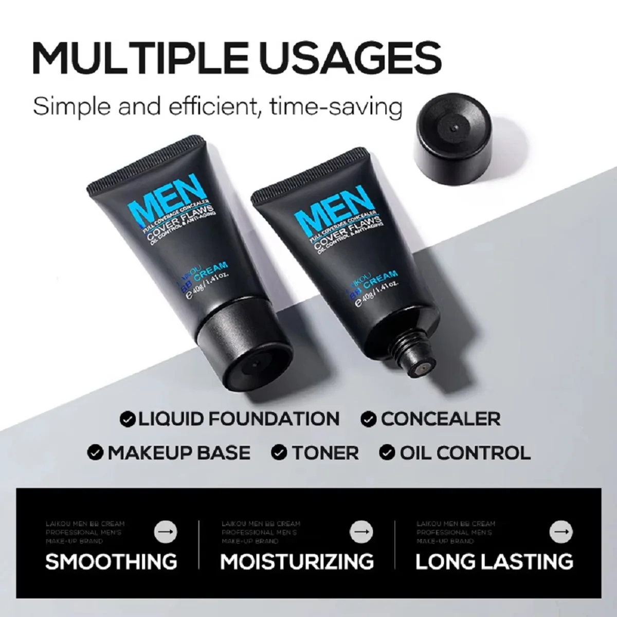 Men's Series Facial Cleanser 50g Hydrating Moisturizing Foaming Oil Control Blackhead Remove Nourishing Face Wash Skin Care