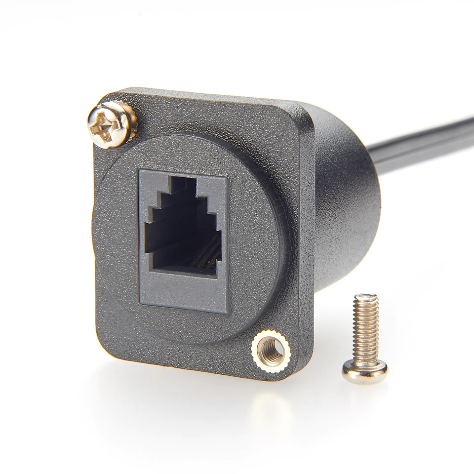 RJ11 6P4C Panel Mount Connector - Female To Female Phone Jack For Modem & Telephone Extension