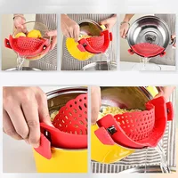 Crépine universelle à Clip en Silicone, passoire Anti-déversement, passoire alimentaire pour casseroles, casseroles et bols, passoire de Pot de cuisine 6