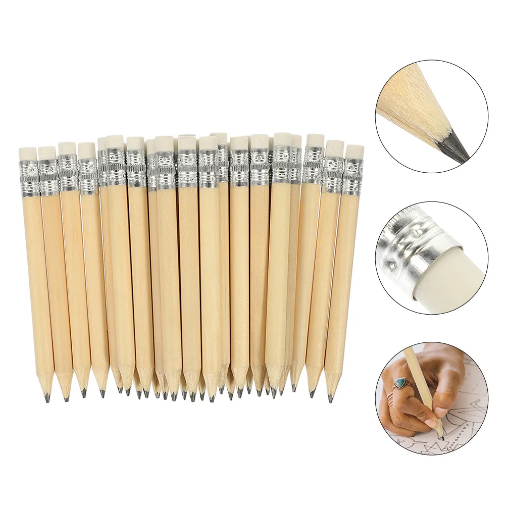 

Short Log Pencilss Short Writing Triangular Kids Wood Minidrawing Erasable Sketching Log Toddler Beginner Grip School