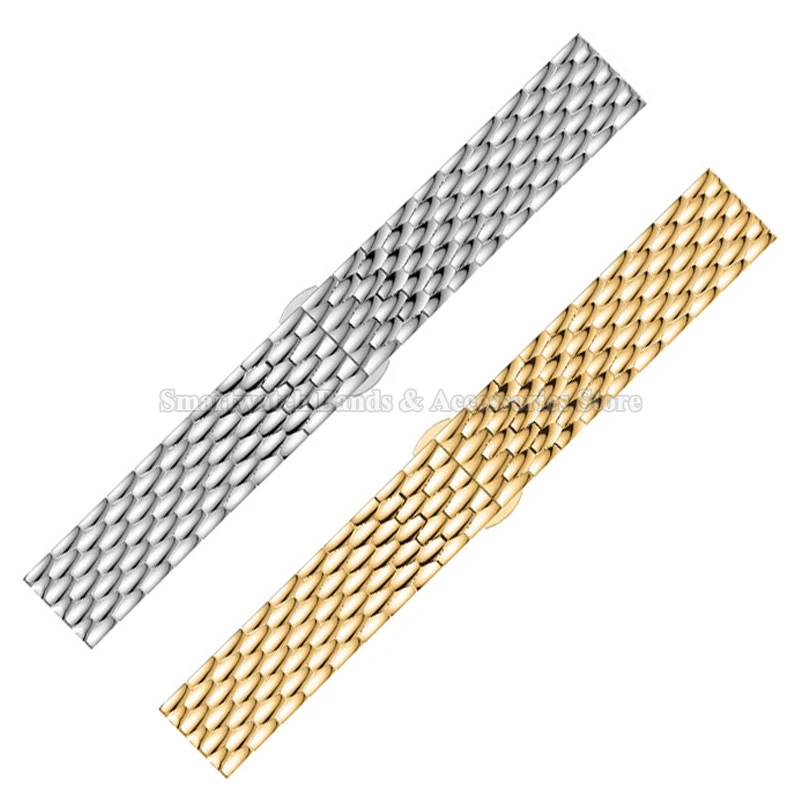 Elegant Stainless Steel Watch Strap with Quick Release Mechanism