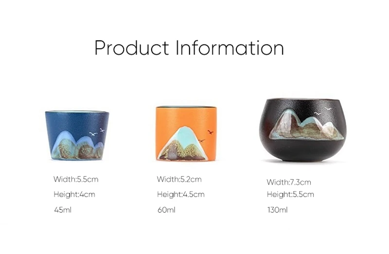 Gift Box 1 Set, Espresso Cups,Japanese Ceramic Tea Cup, Porcelain Tea Bowl, Pottery Coffee Mug, Teacup Mugs, Coffee Cups