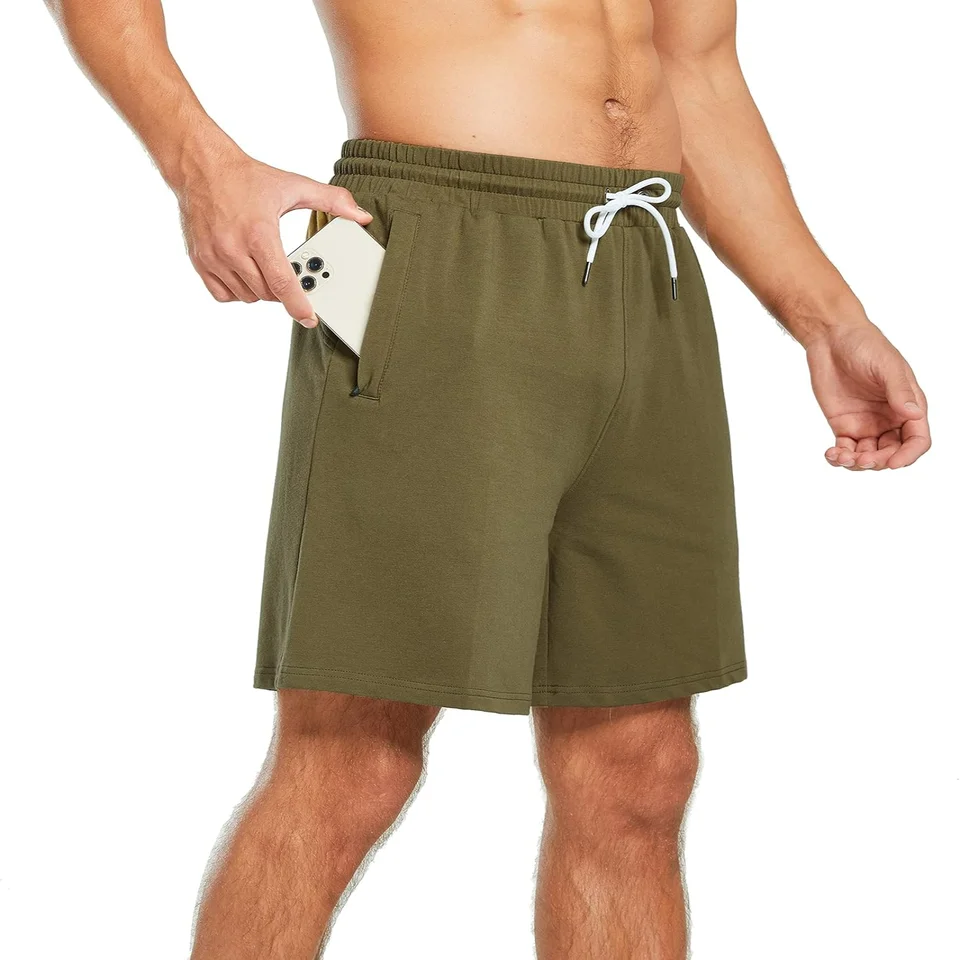 HEALONG Mens Cotton Athletic Workout Shorts