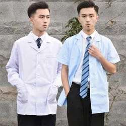 Doctor White Lab Coat for Men Unique Hospital Scientist School Fancy White Coat Professional Costume Coats Medical Uniforms