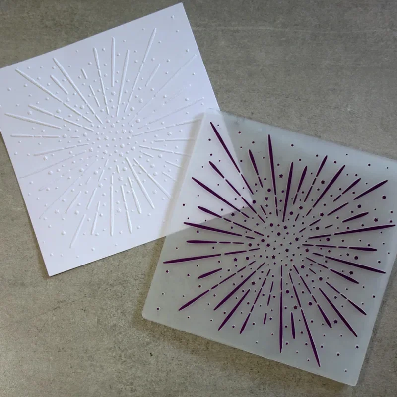 Plastic Embossing Folder Fireworks Textured Embossing Folder Card Making Scrapbooking Photo Album paper craft supplies