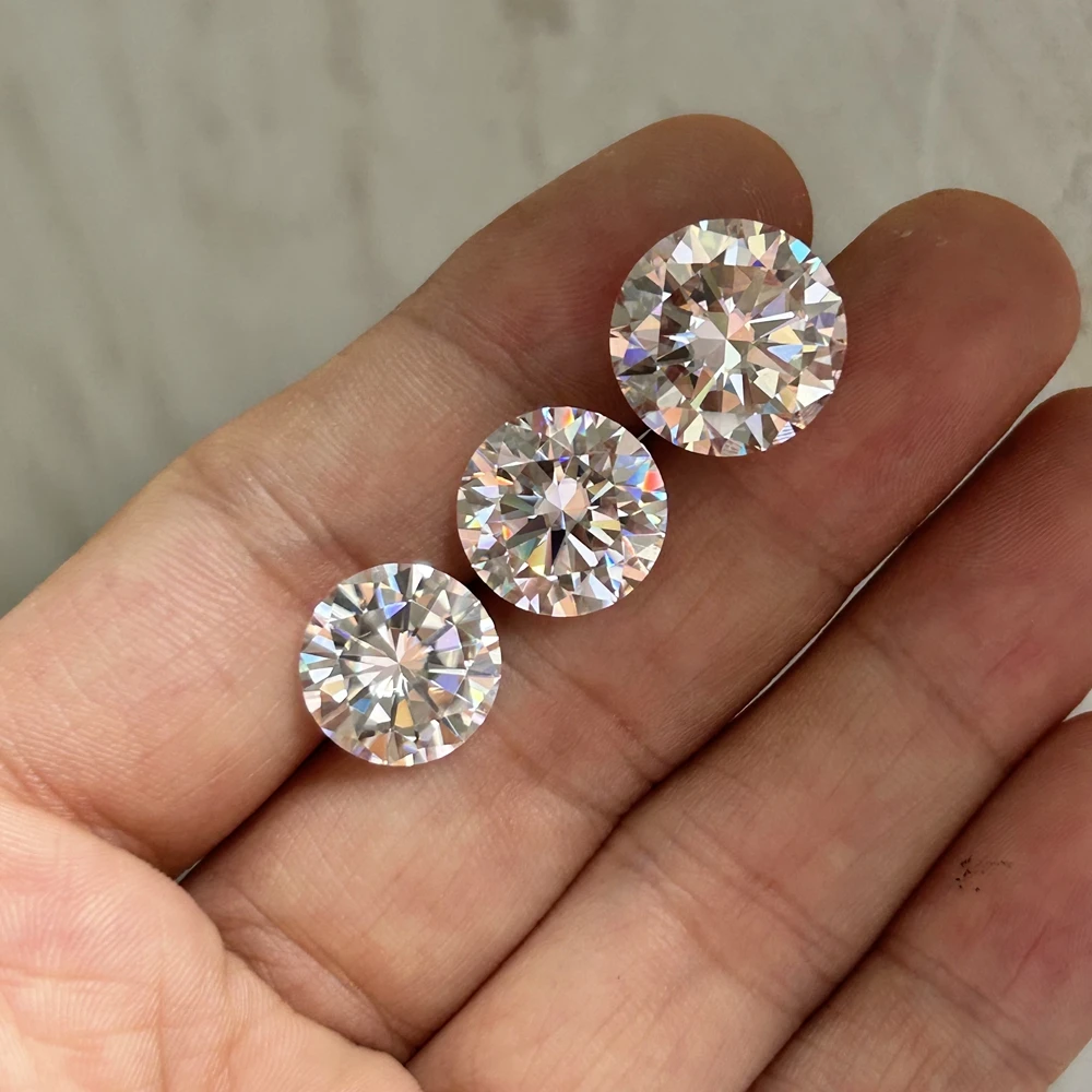 Meisidian Grown Diamonds GRA 2 Carat 8mm IJ Color VVS1 Loose Moissanite Stone
