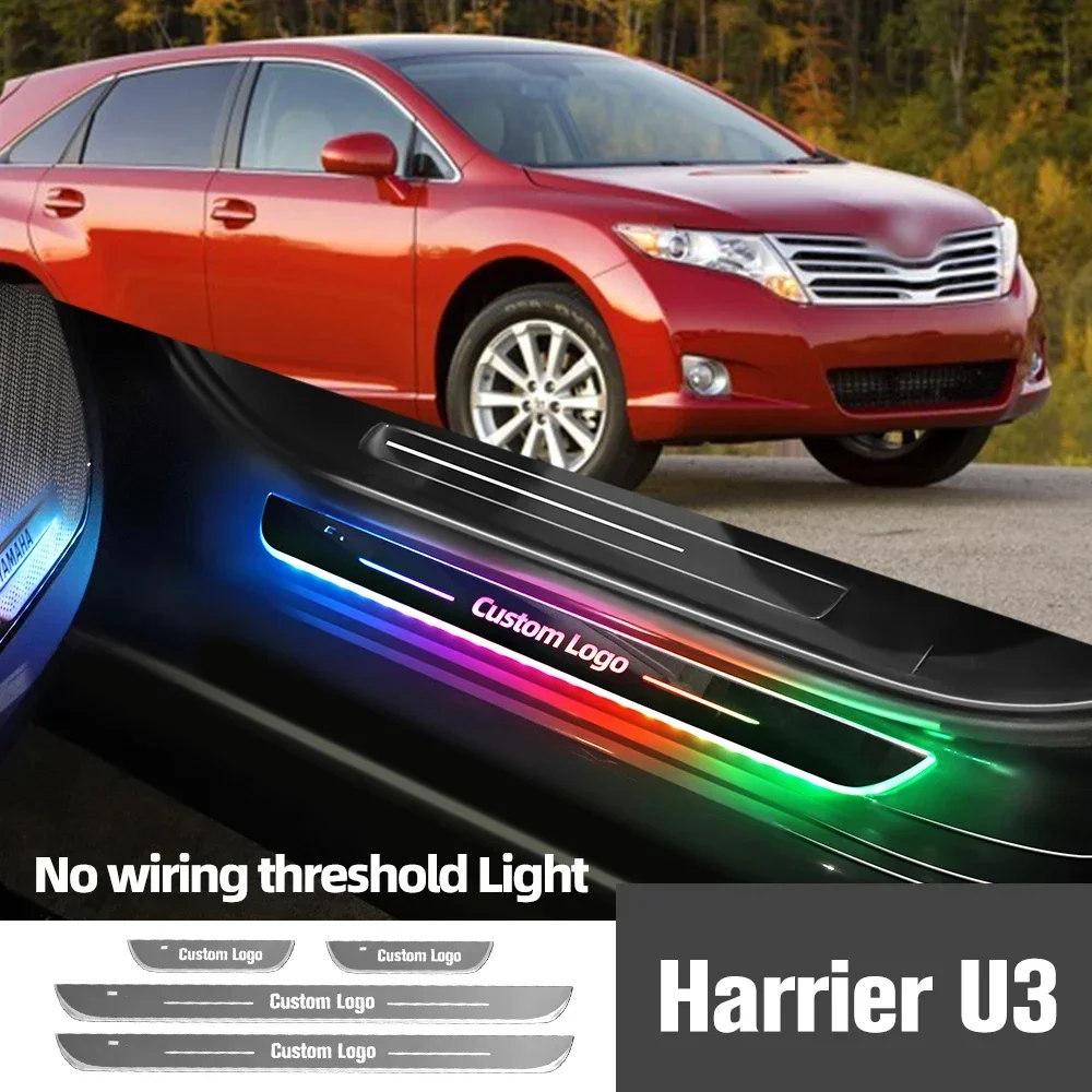 

For Toyota Harrier U3 2003-2012 2009 2010 2011 Car Door Sill Light Customized Logo LED Welcome Threshold Pedal Lamp Accessories
