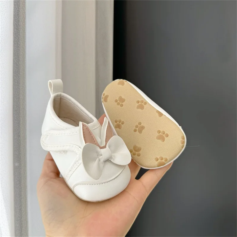 SUNSIOM Infant Baby Girls Moccasins Cute Bowknot Rabbit Ear Soft Sole Flat Shoes Prewalker Anti-Slip Shoes First Walker