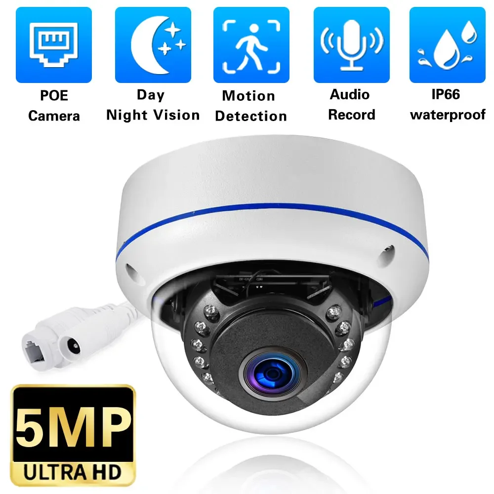 

Home Motion Detection CCTV Security Surveillance Camera Outdoor Street Waterproof Bullet Cameras HD 5MP POE IP Monitoring Cam