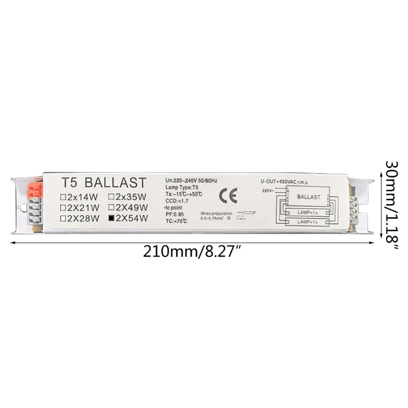 220-240V Wide Voltage T5 Electronic Ballast Fluorescent Lamp Ballasts for Home