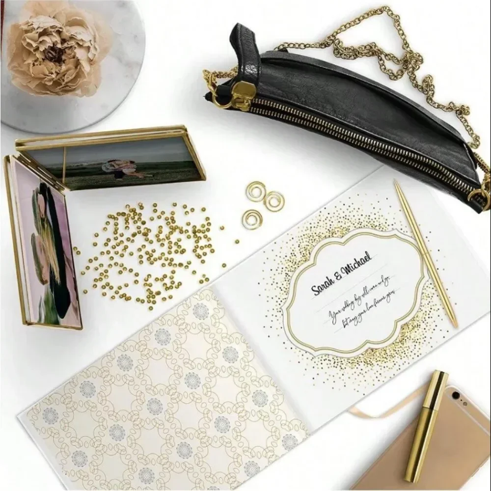 100 Pages/50 Guest Books and Pens-Hot Stamping Albums, Message Books, Signatures At Weddings, Parties, or Bridal Showers