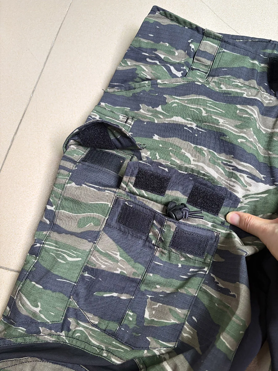 Outdoor Hunting Military Tactics G3 Training Suit, CP Style GEN3 Green Tiger Spot Combat Set, Tactical Top, Tactical Pants Men 5