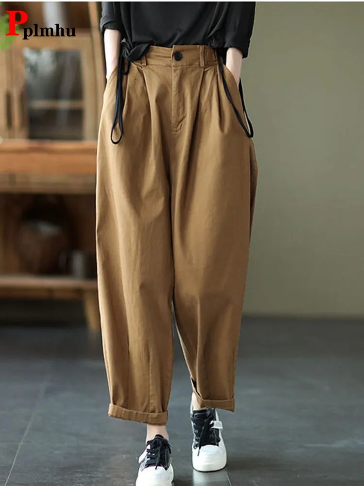 

Casual Baggy Women's Oversized 7xl Harem Pants New Cotton High Waist Pantalones Autumn Basic Vintage Cargo Wide Leg Sweatpants