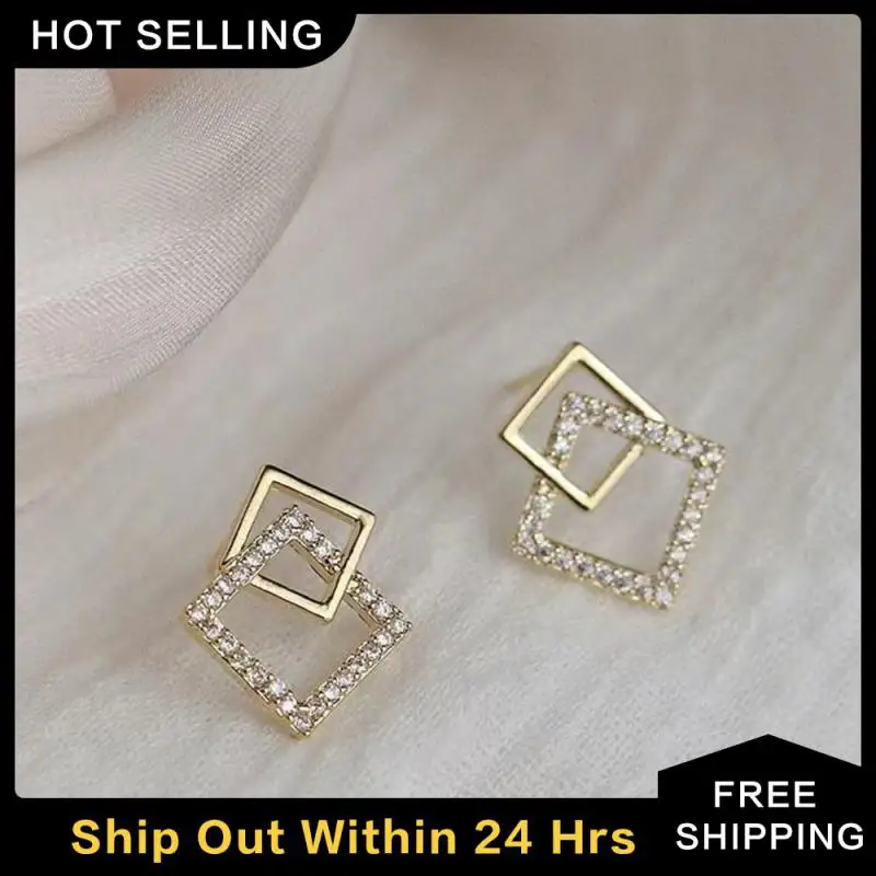 

Girl's Pendant Glittering Cubic Zircon Fashionable 925 Silver Cubic Zircon Girl Earrings Ear Clip Personalized Earrings Dazzling