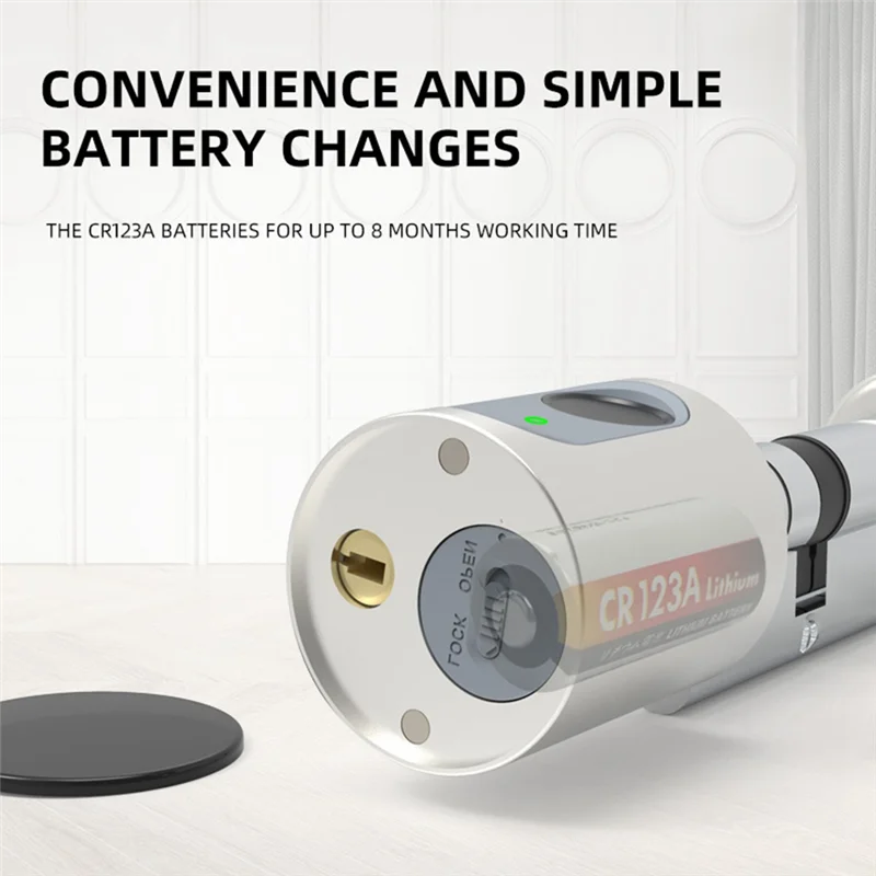 Smart Lock Fingerprint Electronic Lock Cylinder Compact App Remote Bluetooth Door