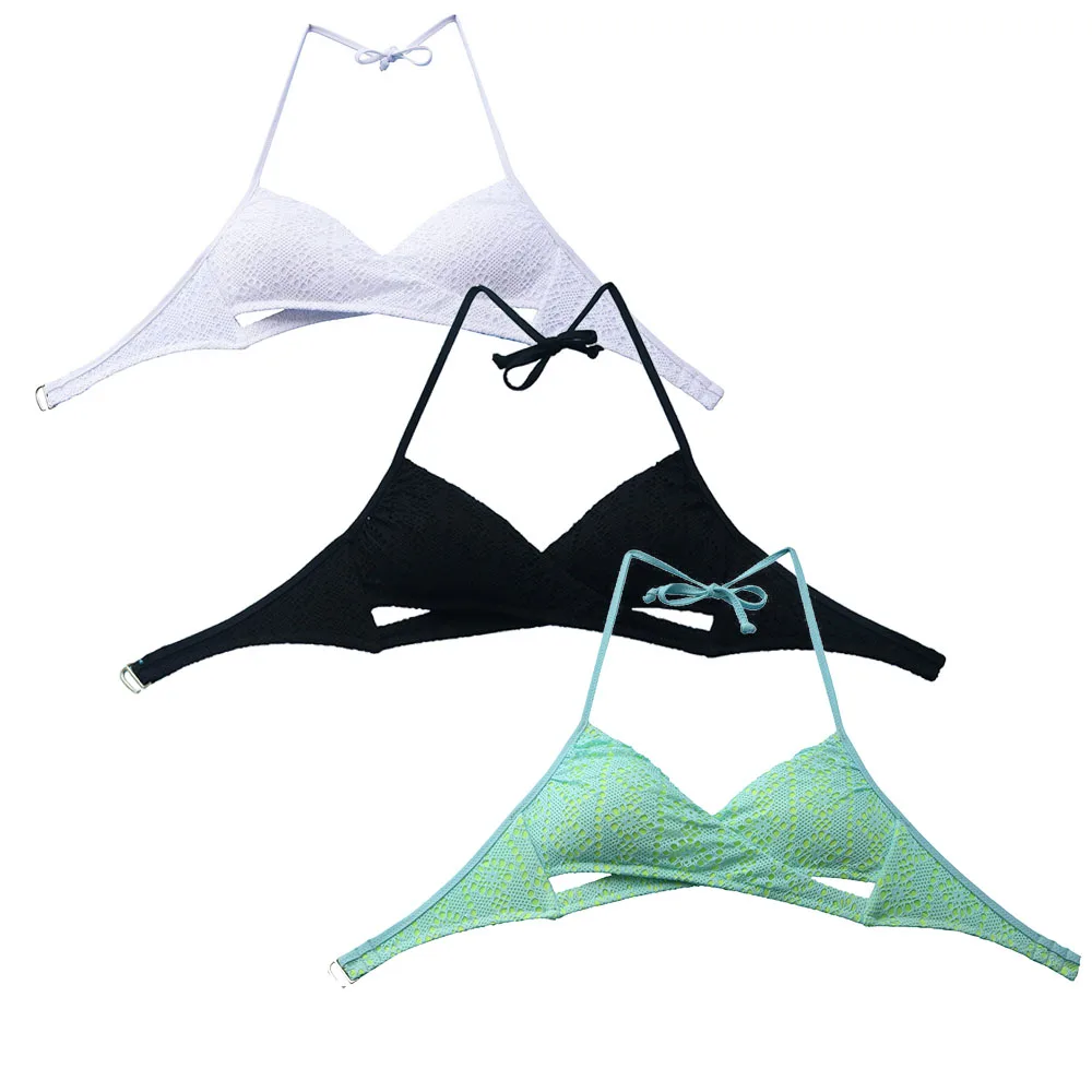 The Triangle Mesh Bikini Top Pizzo Brasiliano Push Up Bagno Donna Costumi Da Bagno Sexy Girl Secret Maillot De Bain Costume Da Bagno Giallo