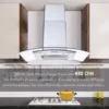 Tieasy 30 inch 450CFM Kitchen Wall Mount Tempered Glass Vented 3-Speed Fan Range Hood USGD3375A 4