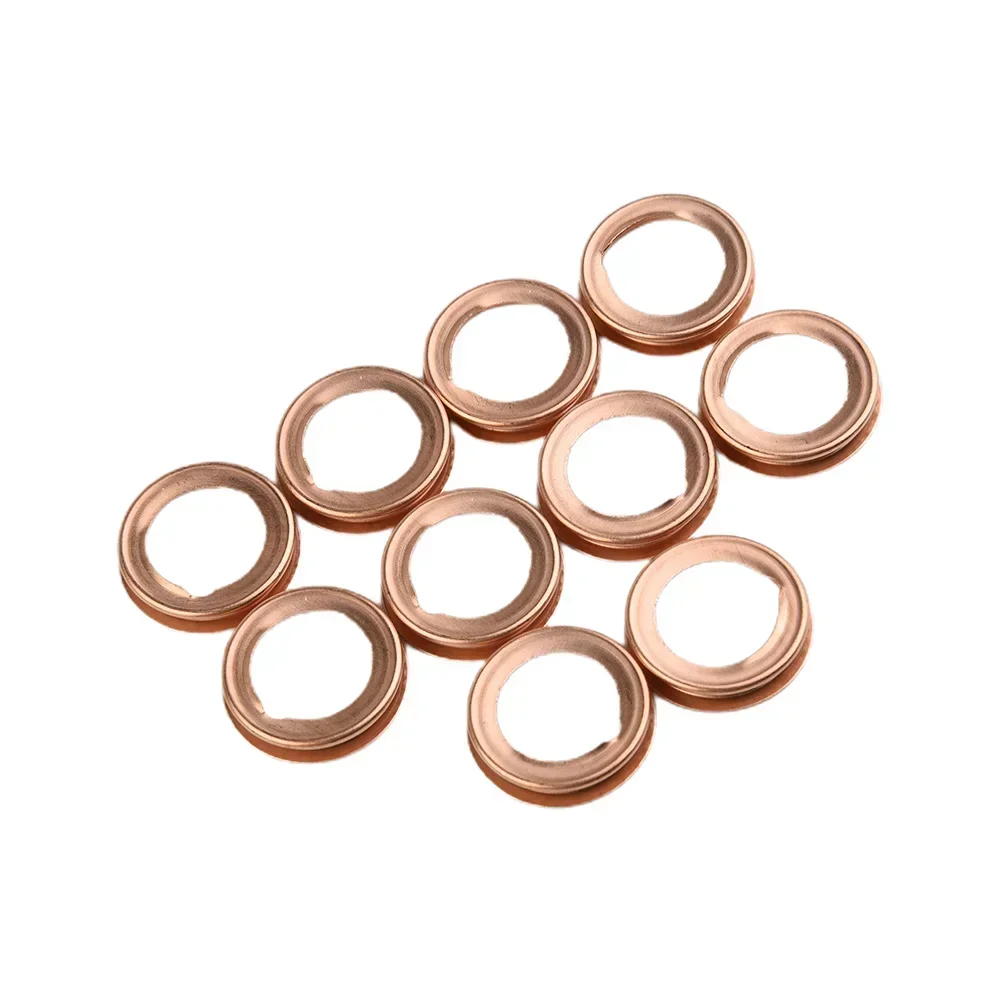 10pcs Copper Metal Oil Drain Plug Crush Washer Gasket Oil Pan Gaskets 11026-JA00A For Nissan For Infiniti Auto Parts