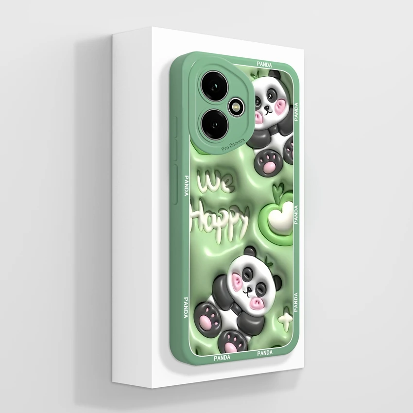 Cute Cat Pattern Soft Silicone Phone Case with Screen Protector - Anti-Slip Shell