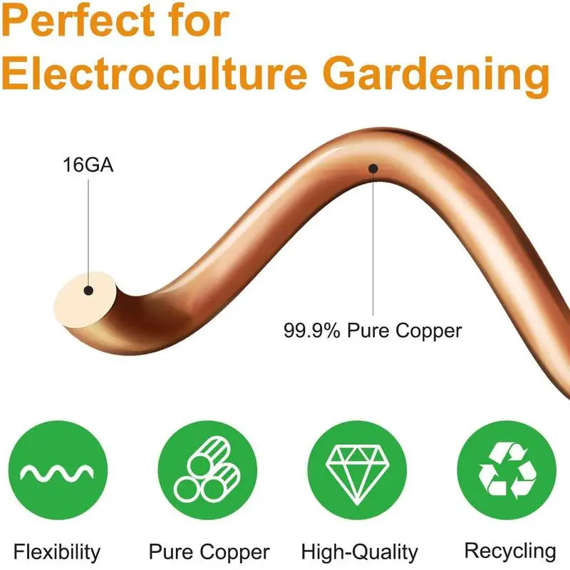 Plant Stakes 6PCS 12Inch Plant Stakes Copper Adjustable Garden Plant Support Sticks Electroculture Copper Gardening Antenna Floral Stakes