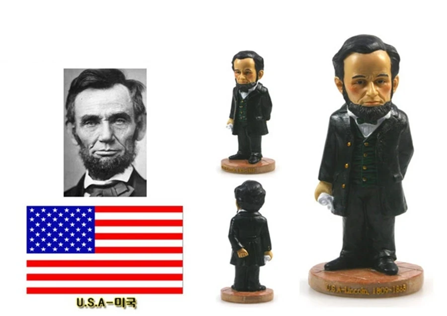 Abraham Lincoln, USA Hand-painted Resin Crafts World Celebrity Statue Tourism Souvenir Gifts Collection Home Decortion 2