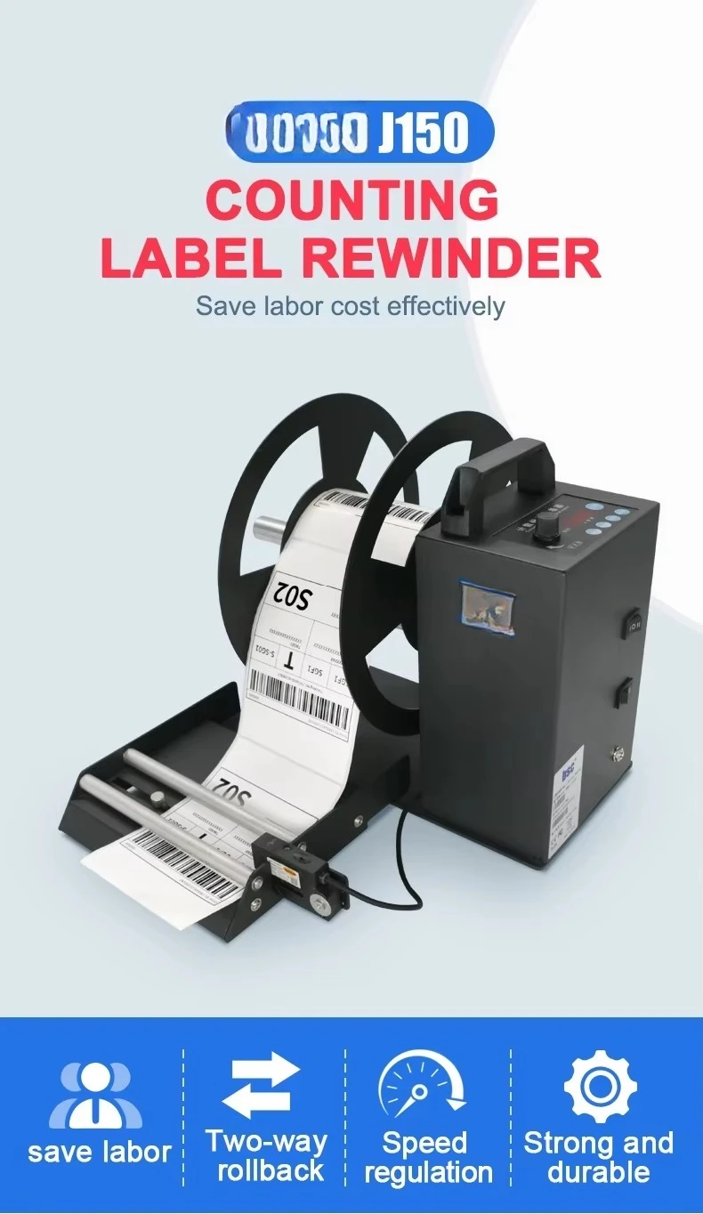 Label Rewinder with Counter Automatic Label Counter Rewind Unwind Winding Label