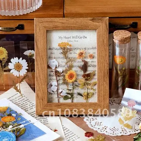 

30 pieces DIY decorative stickers collage decorative hand account stickers simulation plant pressed flower strip sticker book d