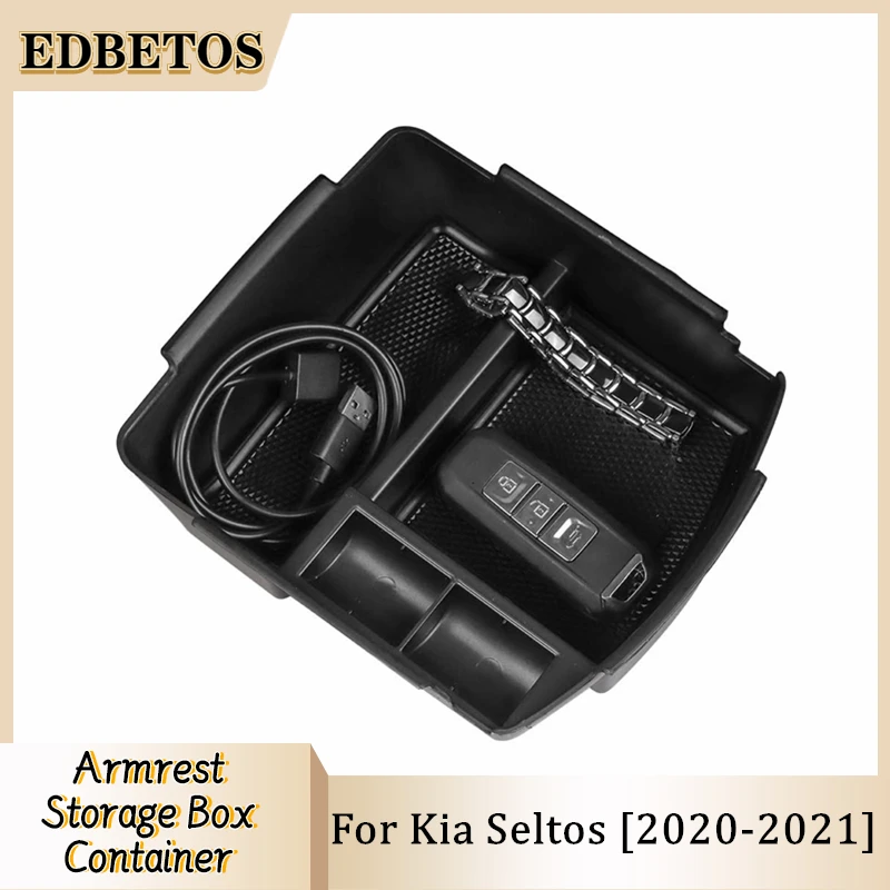 For Kia Seltos 2020 2021 Car Central Armrest Storage Box For Kia Seltos Accessories Center
