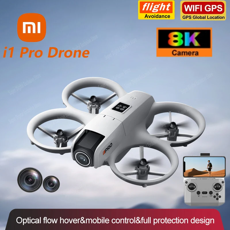 Drone Quadcopter Xiaomi i1PRO Mini 8K HD Dual Camera Aerial Obstacle Avoidance Optical Flow Hover Avoidance Four-Axis RC 10000M