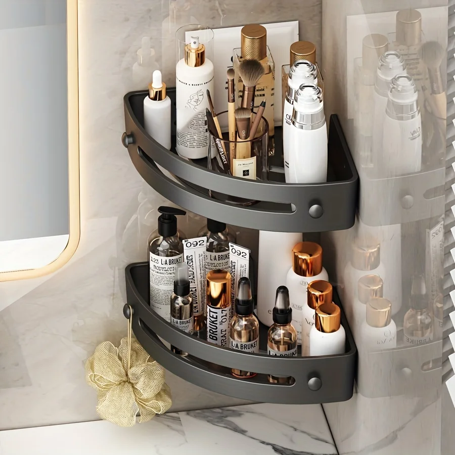 3 - Tier Corner Shower Caddy for Space - Saving: Wall - Mounted, Easy Install (No - Drill), Made of Durable ABS Plastic 6