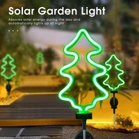 Christmas Tree Solar Lights Fluorescent Plug-in Garden Decorative Light Outdoor Waterproof Artificial Christmas Tree Decor 2