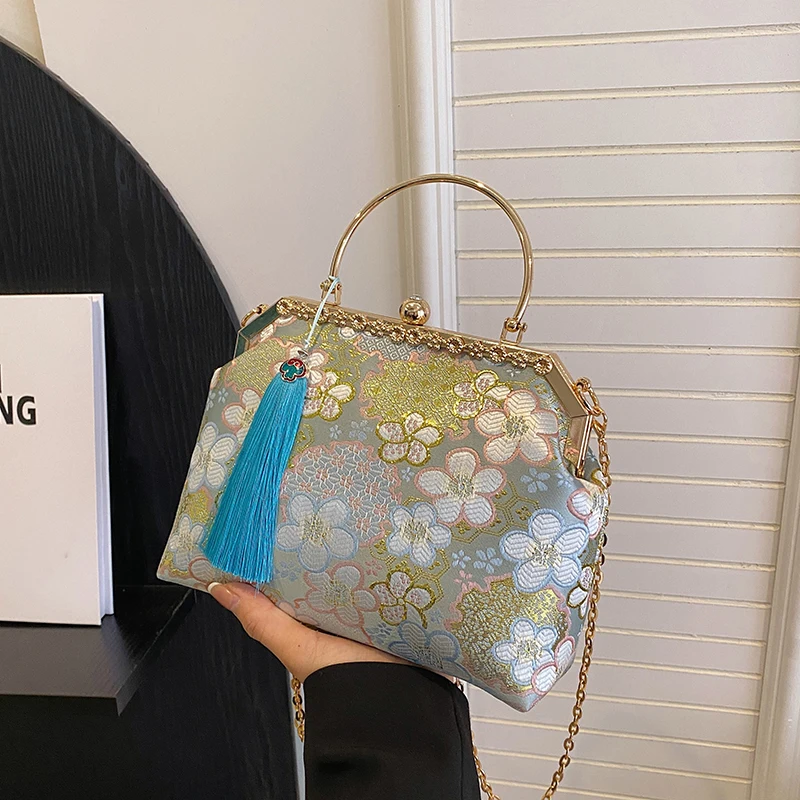 

Сумка с кисточками для девушек, женская сумка в японском стиле, кимоно с вышивкой, сумка на плечо сакуры, модные сумки через плечо для женщин