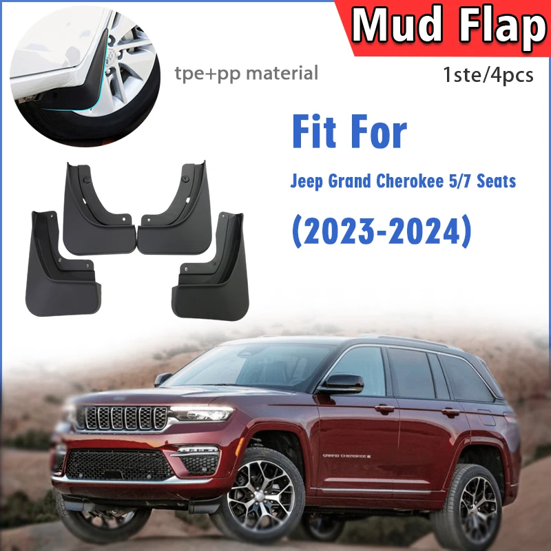 

2023 2024 Front Rear 4pcs FOR Jeep Grand Cherokee 2023 2024 Mud Flaps Guard Splash Mudflaps Mudguard Fender Car Accessories