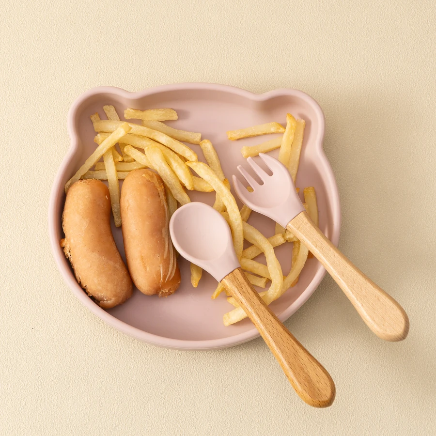 Dropshipping Silicone Baby Feeding Dishes Tableware For Kids Children Sucker Dishes Plate Toddle Training Spoon Baby Stuff 6
