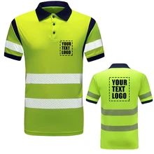 AYKRM Hi Vis Reflective T Shirt Safety For Construction Workwear High Visibility Polo Short Sleeve Quick Drying XS-6XL