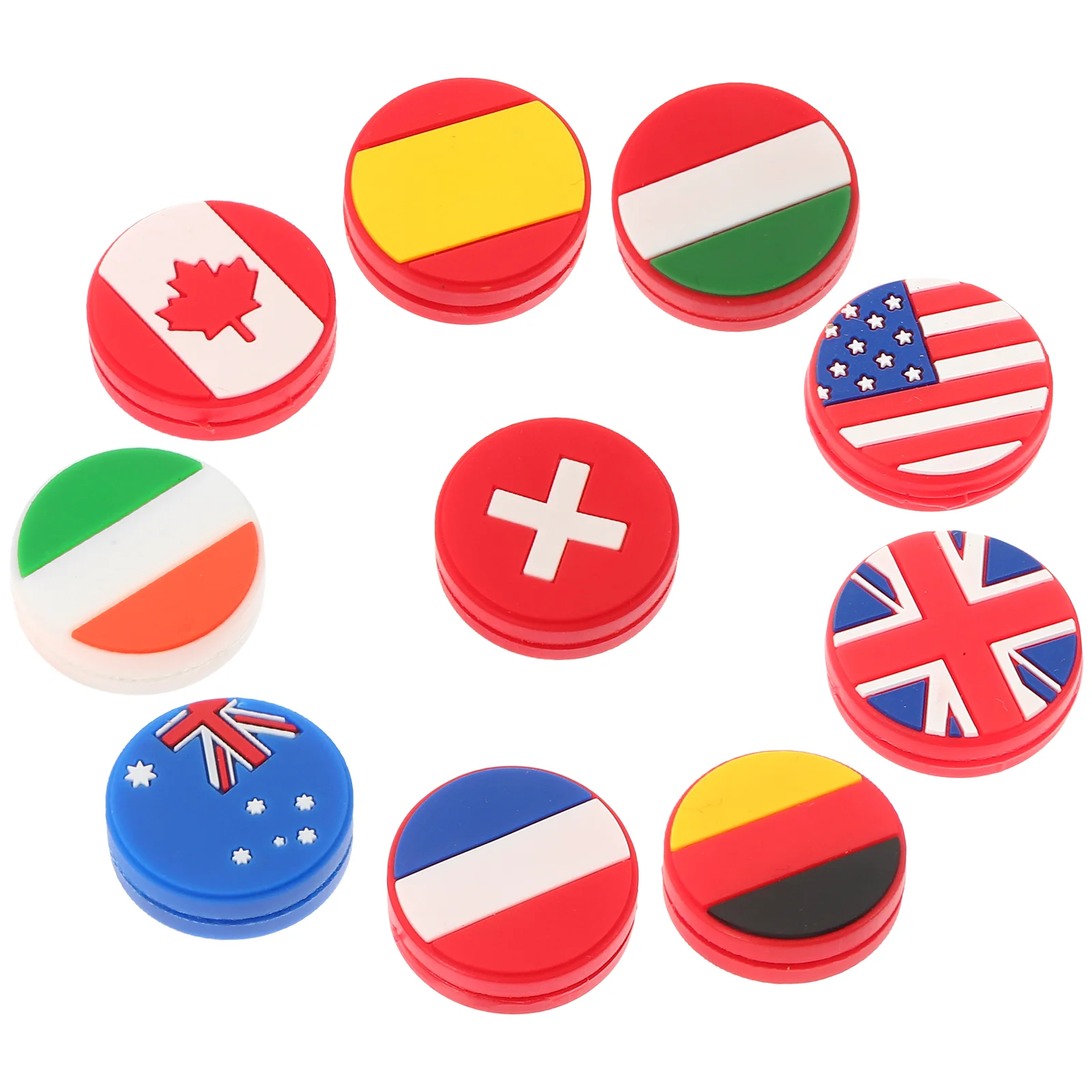 

10PCS Vibration Dampeners Silicone Tennis Dampener National Flag String Absorber Accessory for Tennis Beginners