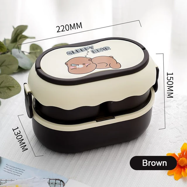 Kawaii Bear Lunch Box For Woman Kids 1200/1300/1500ml Cute