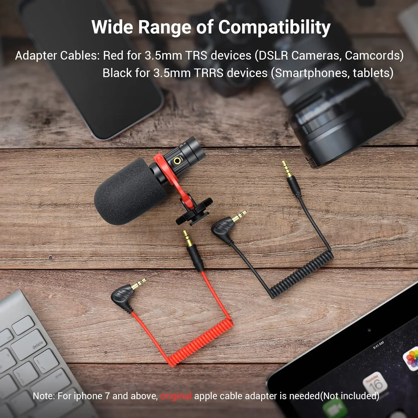 SmallRig S20 온 카메라 마이크, 쇼크 마운트 비디오 마이크, DSLR 카메라용 스테레오 마이크, 아이폰 14/15 3468