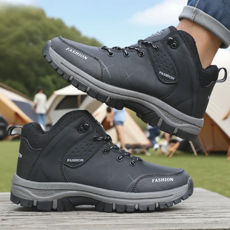 Cool Men's High Top Outdoor Sneakers Fashion Breathable Trekking Shoes Excursions Mountaineering Boots Waterproof  Hiking Boots