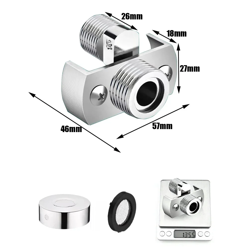 Faucet Adapter 40Degree Adjustable Wall Mounted Faucet Angled Curved Foot Eccentric Screw Corner Tap Adapter Bathroom Fixture