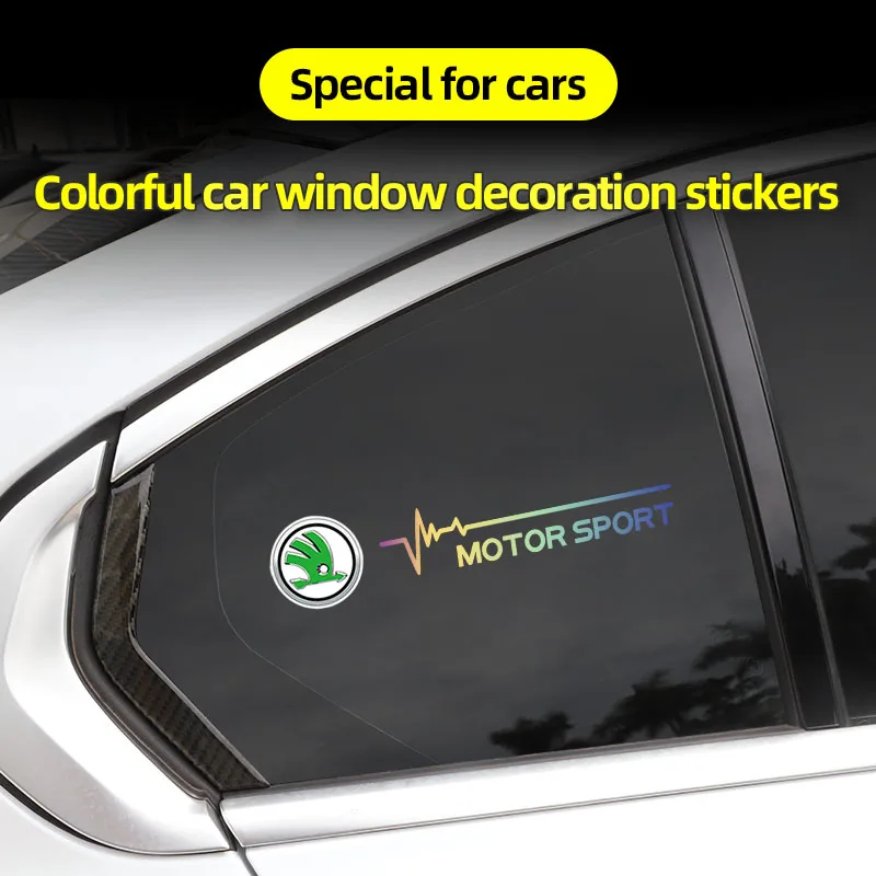 2Pcs Car Windows Sticker Decal Auto Badge Styling Accessories For Skoda Fabia Superb Octavia