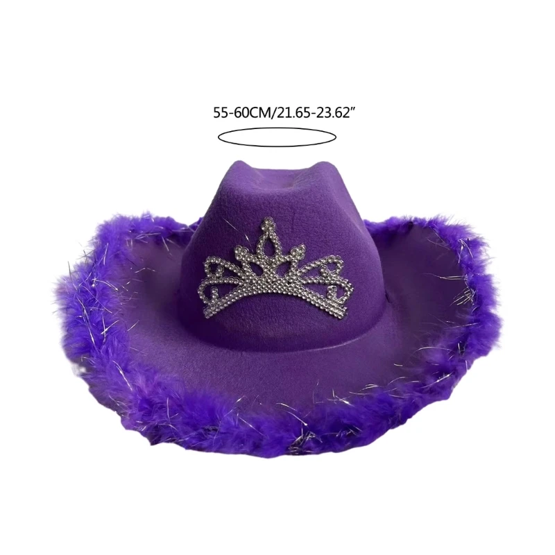 Felt Cowboy Hat Western Cowgirl Hat Costume Fedora Hats Caps for Kids Boys Girls
