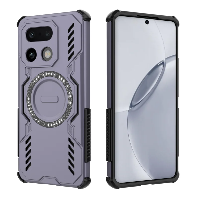 Magnetic Hard Plastic and Rubber Anti-Shock Armor Case with Magsafe Function