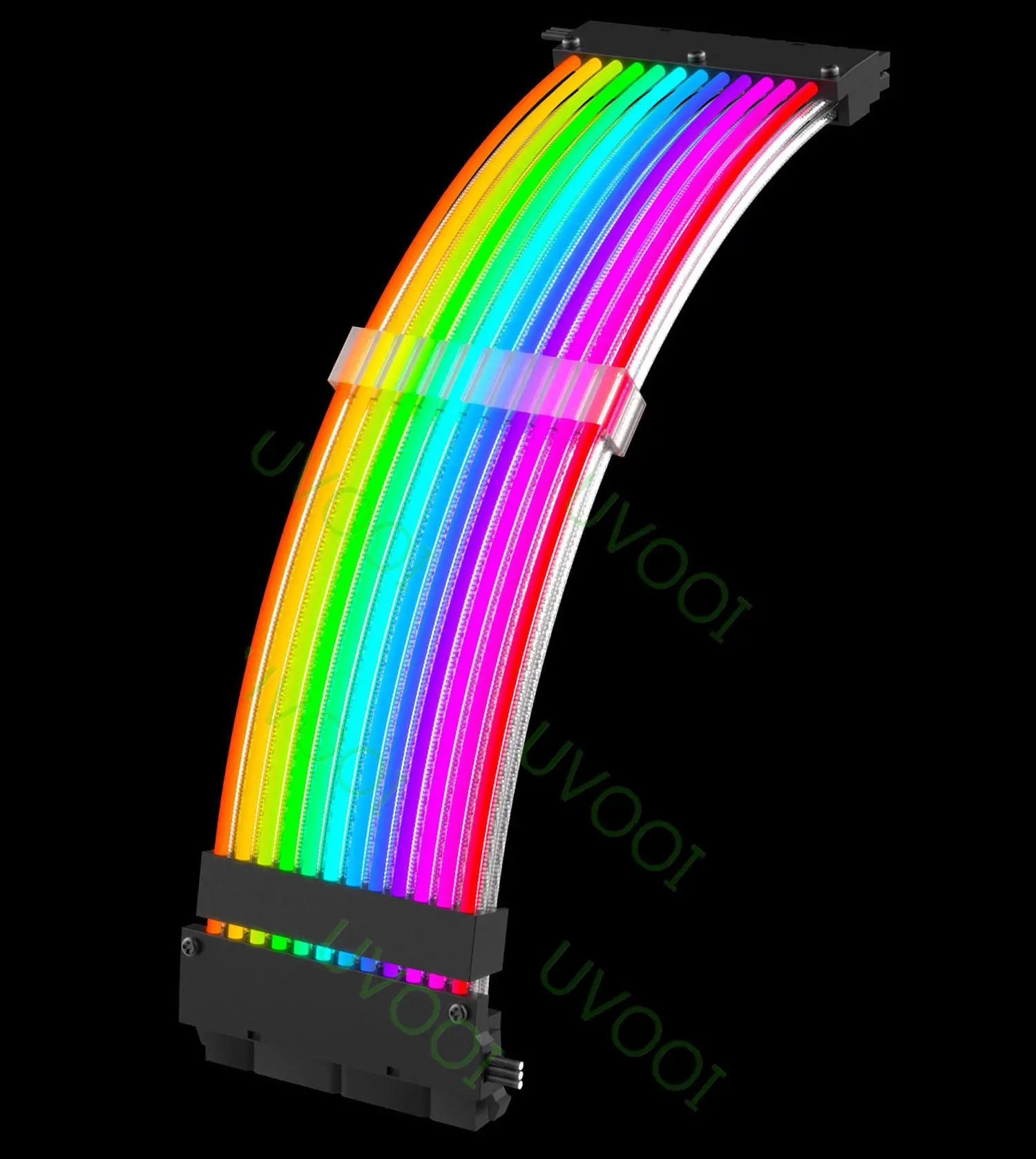 Fonte de Alimentação Cabo de Extensão 24pin Argb Sincronização Linha de Néon para Itx Matx Atx Suporte Asus Aura Sync Gigabyte Rgb Fusão Case do Computador Decoração - Imagem 4