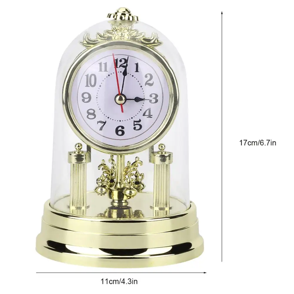 Digital Clock LCD Digital Clock Digital Desk Clock Digital Table Clock Mini Desk Clock Wall Clocks Retro Telephone Alarm Clock Nixie Tube Clock European Retro Gold Plastic Silent Table Clock Home Living Room Decoration Electronic Desktop Clock With Clear Cover