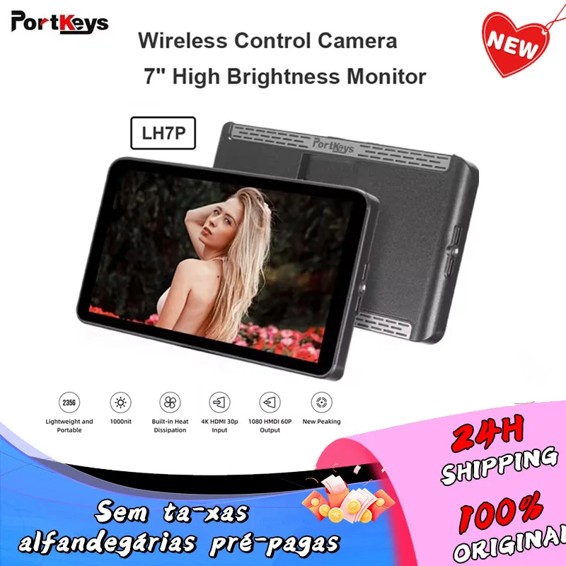 Portkeys Lh 7P Draadloze Camera Controle 4K Monitor Dslr Studio Monitoren 1000nit On-Camera Veld Audio Scherm Voor Videofotograf