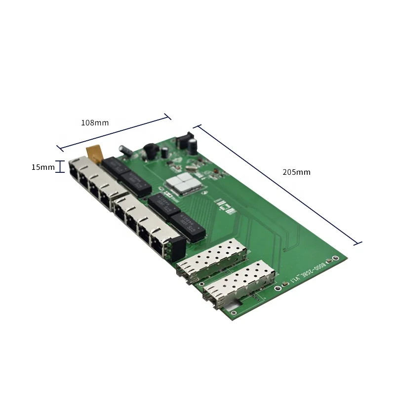 FTTH Fiber Optic Factory Price Reverse POE Switch 8 Port Ethernet+2 Giga SFP Slot PCBA For Outdoor