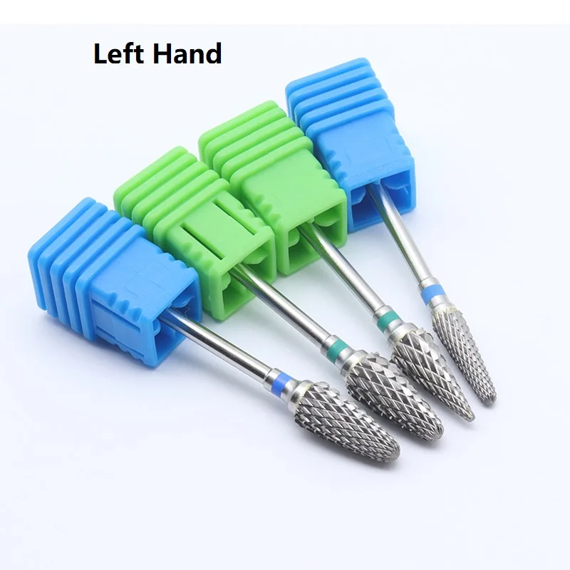Quality!Left Hand Tungsten Carbide Nail Drill Bit Milling Eletric Manicure Machine Equipment Cuticle Clean Burr Dental 5