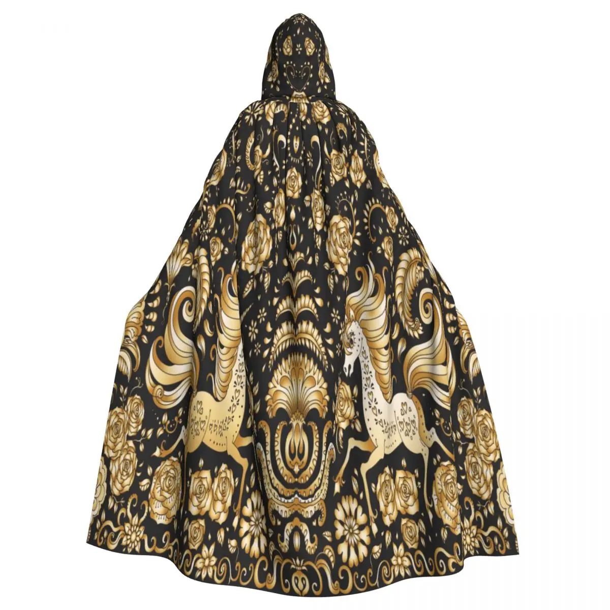 

Unisex Adult Gold Unicorn Cloak with Hood Long Witch Costume Cosplay